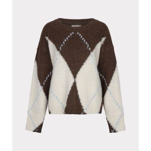 Sweater big argyle 185 Coffee
