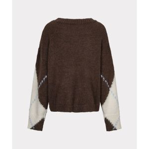 Sweater big argyle 185 Coffee